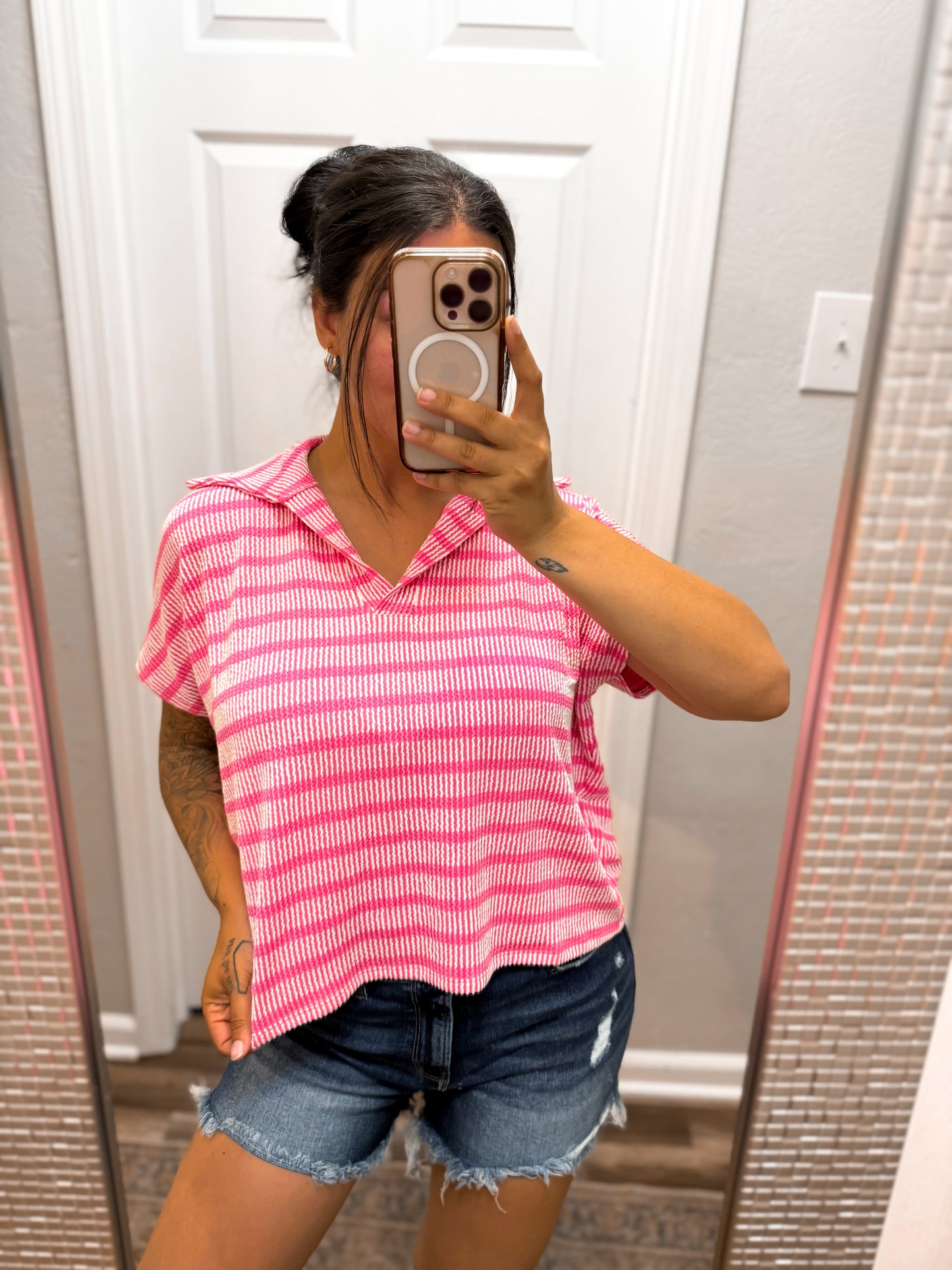 Simple Things Striped Top- Pink