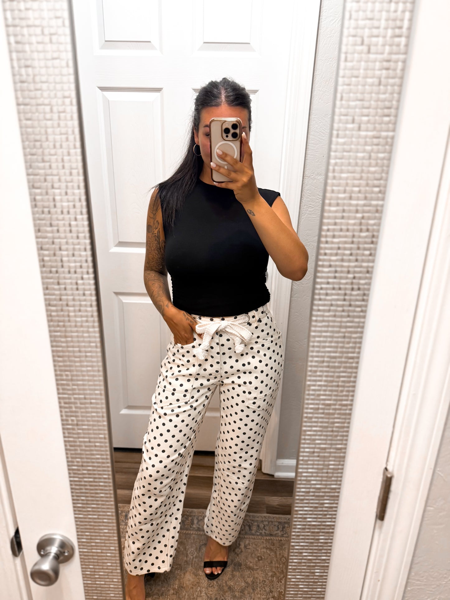 Polka Dot Barrel Pants