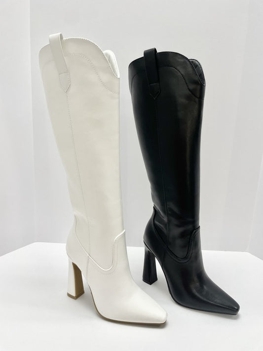 White Leather Boots