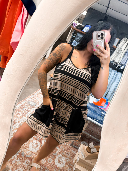 Running Around Striped Romper Dress - multiple colors