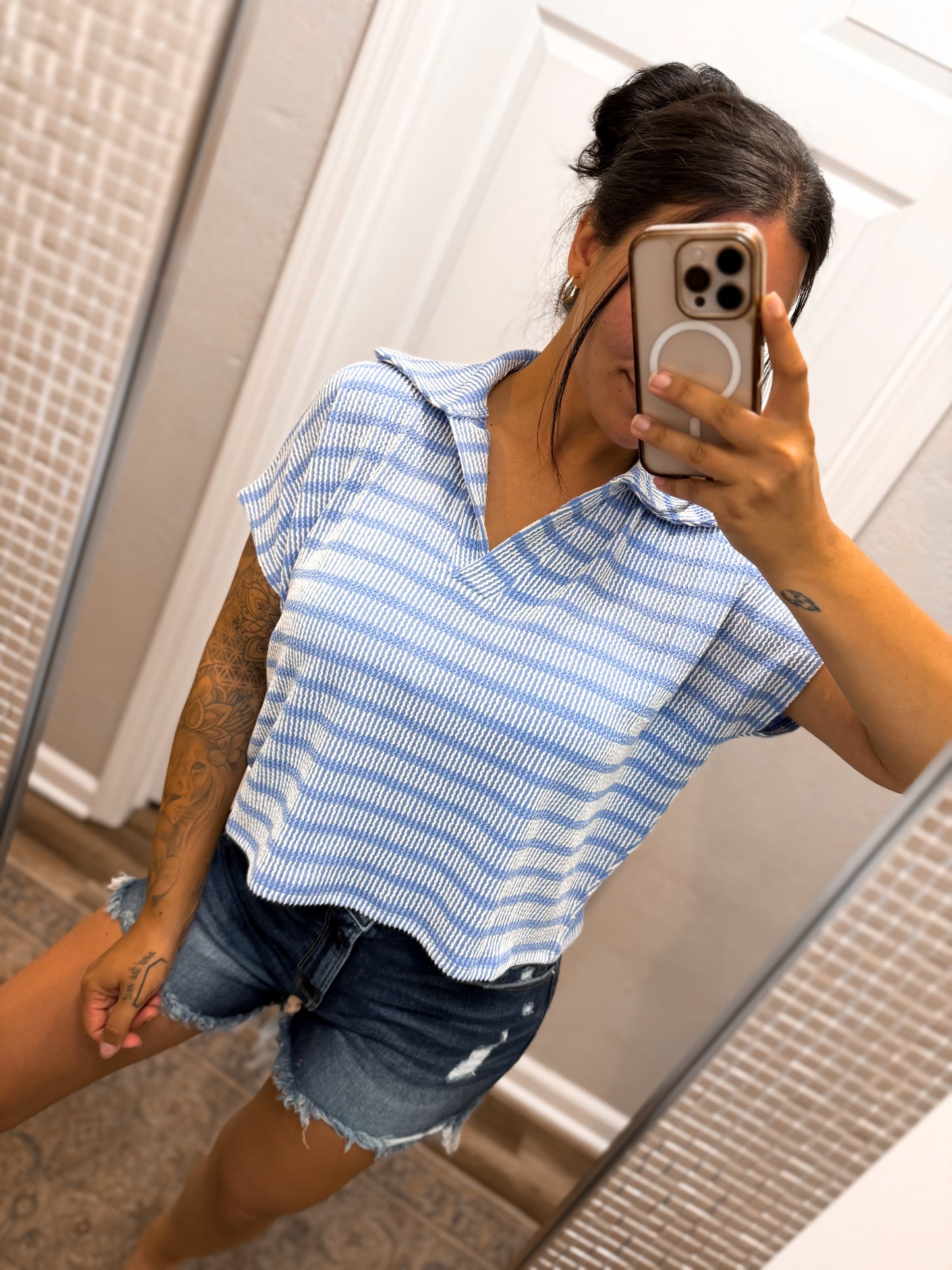Simple Things Striped Top- Blue
