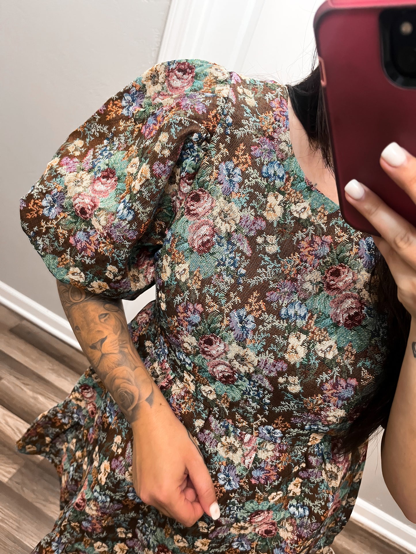 Floral Jacquard Dress