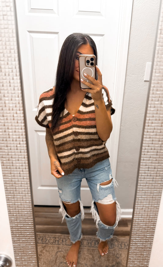 Sunset Views Stripe Sweater Vest
