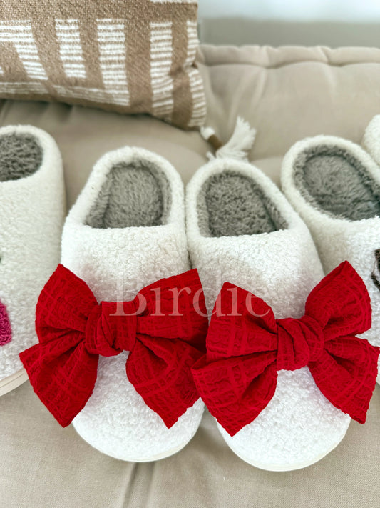 Red Bow Slippers