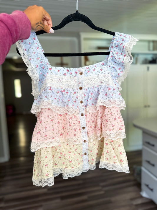 Floral & Frilly Blouse
