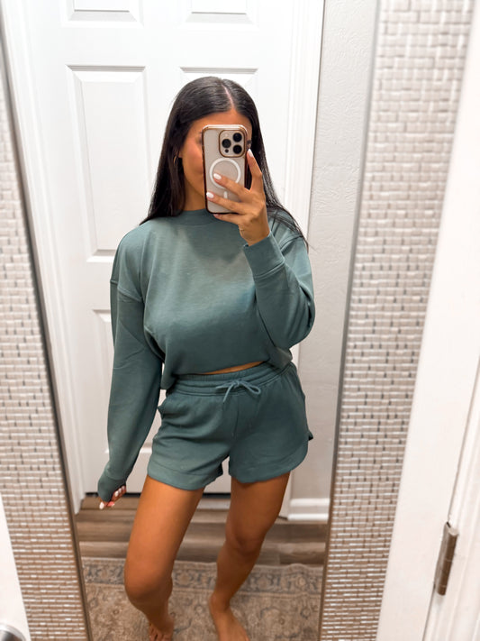 Scuba Pullover & Shorts Set- Jade